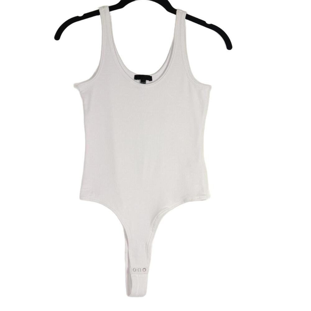 ATM Anthony Thomas Melillo Modal Rib V-Neck Tank‎ Bodysuit White Size XS